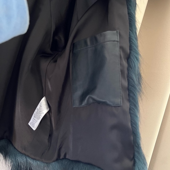 NWOT Free People Frankie Green Multicolored 70s Y2K Faux Fur Coat - Picture 4 of 10